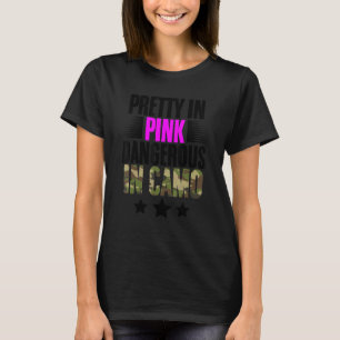 Camiseta Bonito Rosa Perigoso em Camo Caça Hobby
