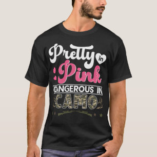 Camiseta Bonito Rosa Perigoso Em Camo Caça Hobby