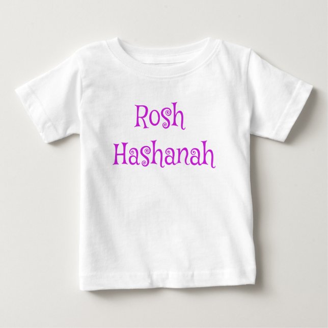 Camiseta Bonito Rosh Hashanah Roxo e Branco (Frente)