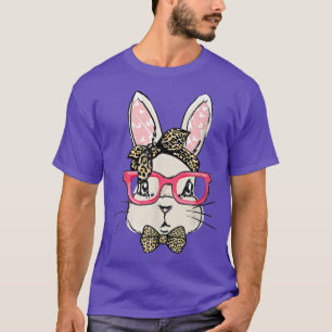 Camiseta Bonito Rosto Leopardo Imprime Páscoas Raparigas Wo