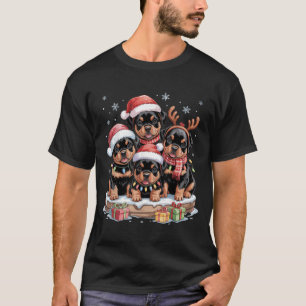 Camiseta Bonito Rottweiler Natal Cachorros Cachorros Engraç