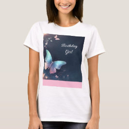Camiseta bonito Shimmering Borboleta Camiseta Mulh