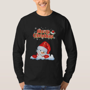 Camiseta Bonito Snowman Winter Feliz Natal 2021