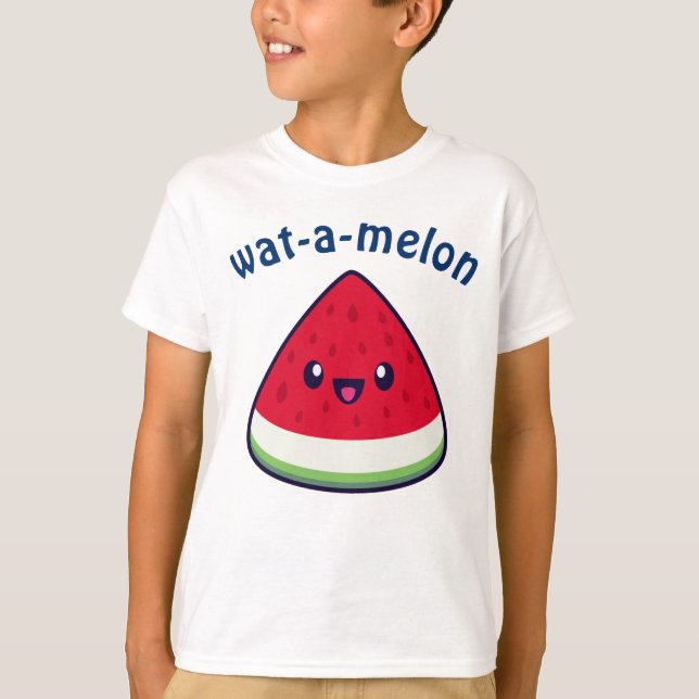 Camiseta Bonito Sorriso Kawaii Watermelon (Frente)