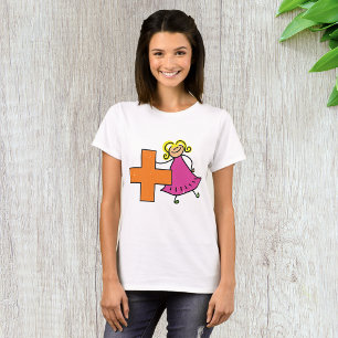 Camiseta Bonito Stick Figura Girl with Plus Sign