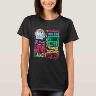 Camiseta Bonito Unicórnio 25 Anos Vida 25 Birthd