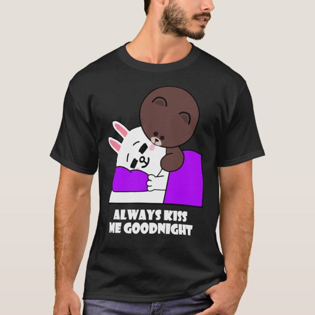 Camiseta Bonito Urso Castanho Cony Coelho Coelho Boa Noite  (Frente)