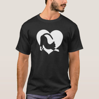 Camiseta Bonito Vintage Quem Ama Gatos Gato Preto Coração B