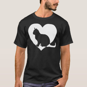 Camiseta Bonito Vintage Quem Ama Gatos Gato Preto Coração B