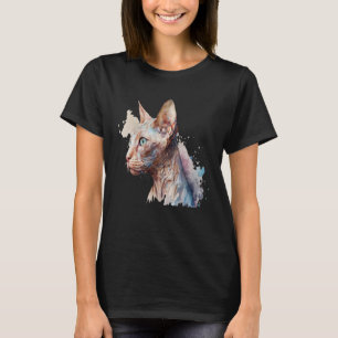 Camiseta Bonito Watercolor Sphynx cat Portrait
