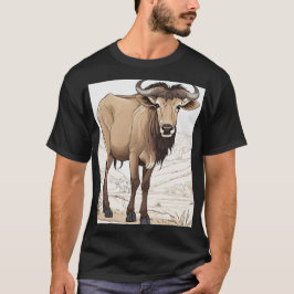 Camiseta Bonito Wildebeest: Estilo Cartoon-Sticker