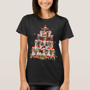 Camiseta Bonitos Beagles Papais noeis de Cães de Árvore de