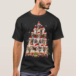 Camiseta Bonitos Beagles Papais noeis de Cães de Árvore de
