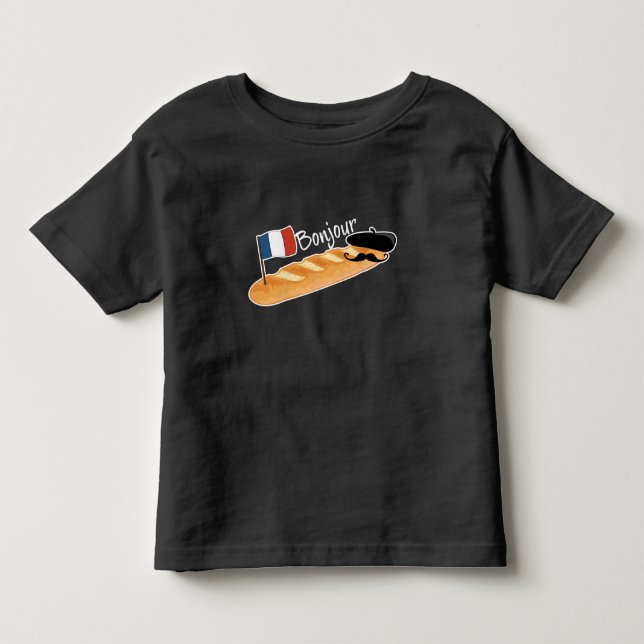 Camiseta Bonjour Baguette - Comida francesa engraçada (Frente)