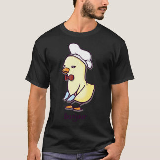 Camiseta Bonjour Chef Goose - Pato Kawaii com uma Faca