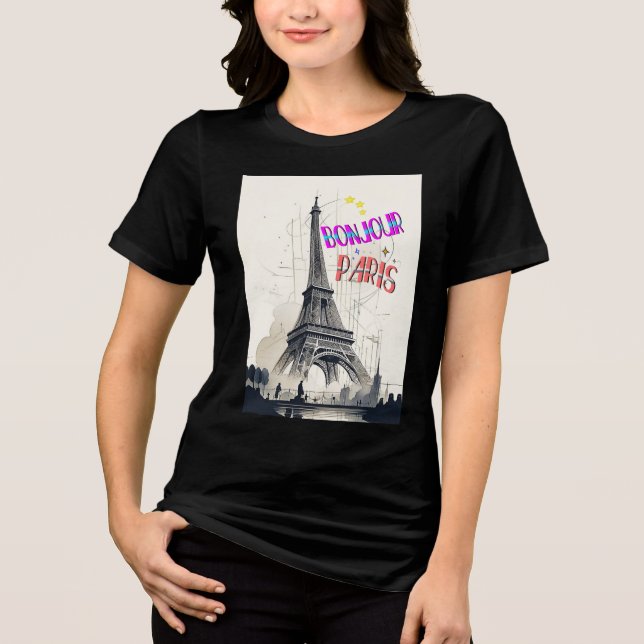 Camiseta Bonjour Colorful Paris (Frente)