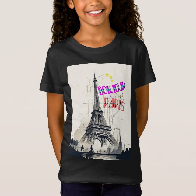 Camiseta Bonjour Colorful Paris (Frente)