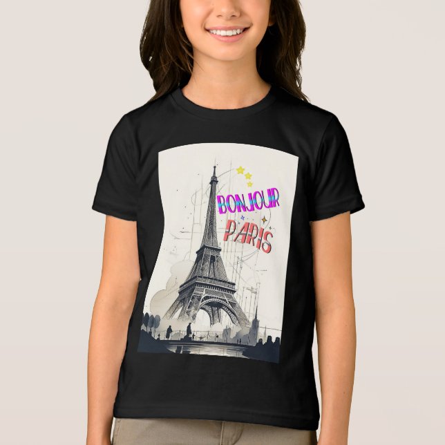 Camiseta Bonjour Colorful Paris (Frente)