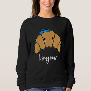 Camiseta Bonjour Cute Croissan Idea Para As Garotas Da Fran