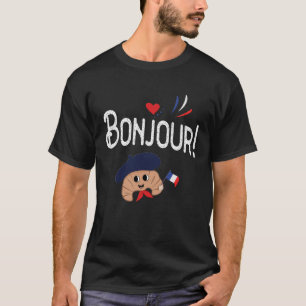 Camiseta Bonjour Cute French Croissant France Trip