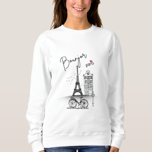 Camiseta Bonjour Paris: Design minimalista chic (Frente)
