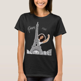 Camiseta Bonjour Personalizado 2026: Lembrança da Torre Eif
