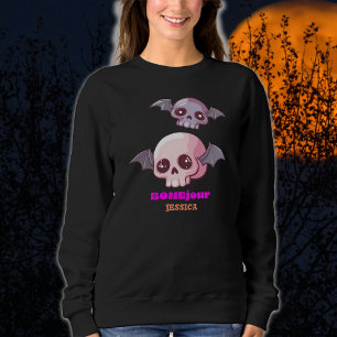 Camiseta Bonjour Pun Halloween, Engraçado