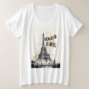 Camiseta Bonjour Skyline Marathon Paris
