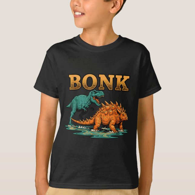 Camiseta Bonk Dinosaur Funny Prehistoric Humor Design  (Frente)