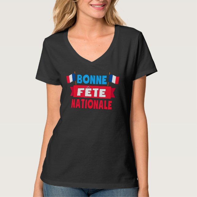 Camiseta Bonne Fte Nationale 14 Juillet France Happy Bastil (Frente)