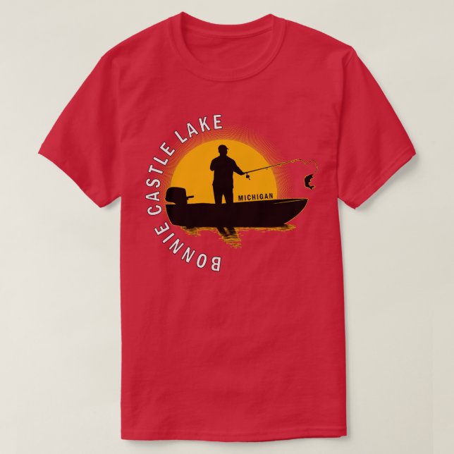 Camiseta Bonnie Castle Lake Fish Michigan Sunrise (Frente do Design)