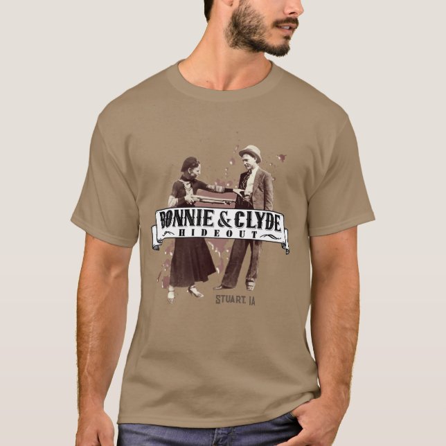 Camiseta Bonnie & Clyde Hideout: Splatter (Frente)