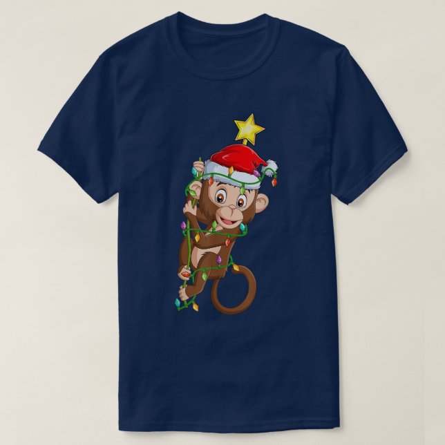 Camiseta Bonobo Lighting Árvore Xmas Correspondente a Bonob (Frente do Design)