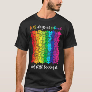 Camiseta Bons 100 Dias De Escola E Ainda Adorando Feliz