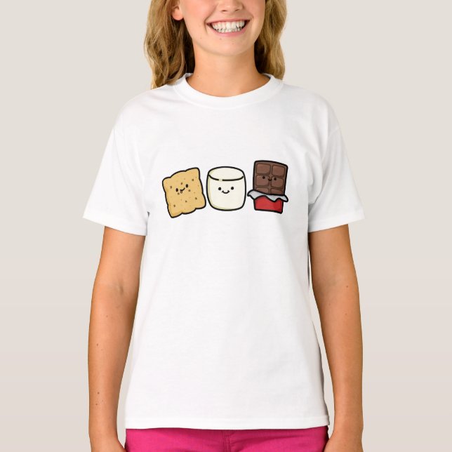 Camiseta Bons Amigos Kawaii Smore (Frente)