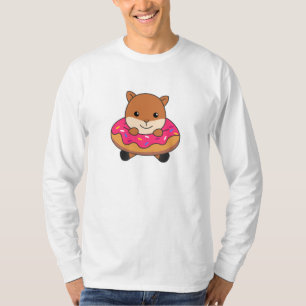Camiseta Bons Animais Engraçados De Esquilo, De Cor Rosa-Ro