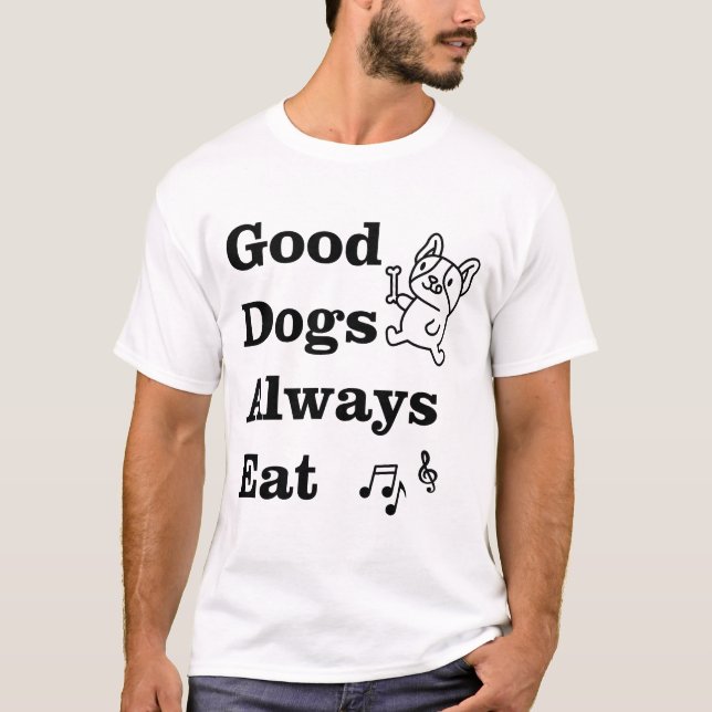 Camiseta Bons Cães Sempre Comem Teoria Musical GDAE (Frente)