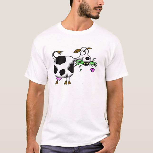 Camiseta Bons desenhos animados, presentes de vaca e acessó (Frente)