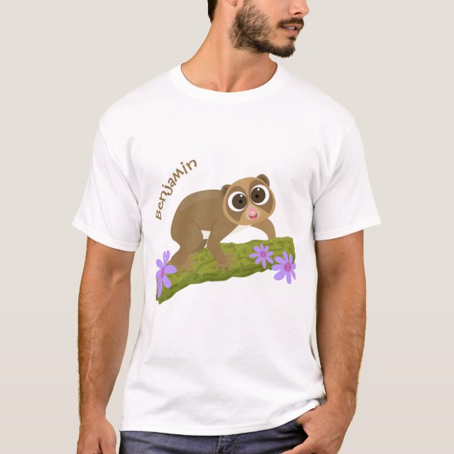 Camiseta Bons e felizes loris em desenhos animados (Frente)