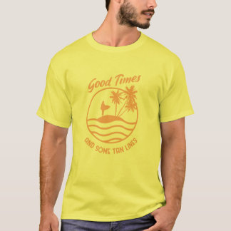 Camiseta Bons tempos e algumas linhas de bronzeamento