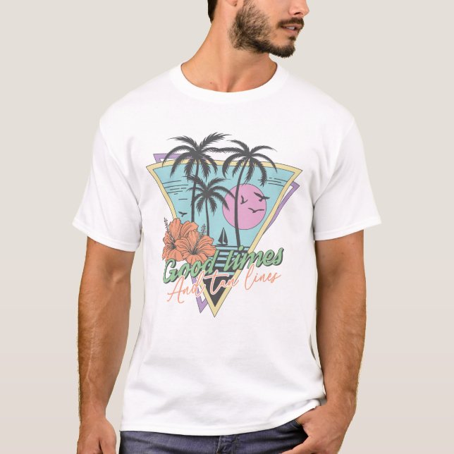 Camiseta Bons Tempos E Linhas De Barramento (Frente)