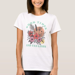 Camiseta Bons tempos e marcas de bronzeado