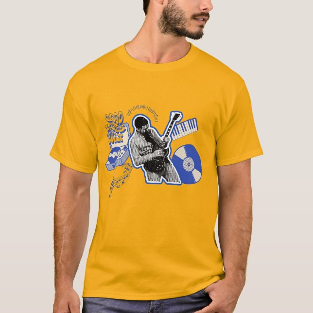 Camiseta Bons Vibes Apenas - Arte Musical Retro Funk (Frente)