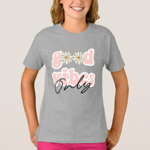 Camiseta Bons Vibes Apenas Slogan Hippie dos anos 70