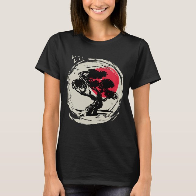 Camiseta Bonsai Art Japonês Sunset (Frente)
