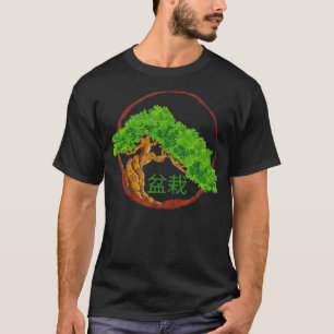 Camiseta Bonsai Miniature Trees Kanji Japonês Escrevendo Ga