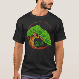 Camiseta Bonsai Miniature Trees Kanji Japonês Escrevendo Ga