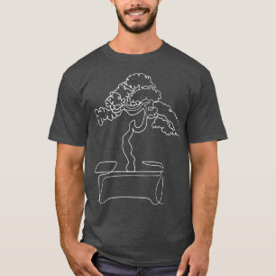 Camiseta Bonsai Motif Desenho De Arte De Linha Zen De Árvor