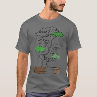 Camiseta Bonsai Motif Desenho De Arte De Linha Zen De Árvor