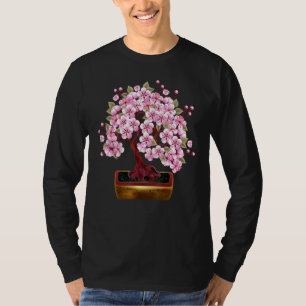 Camiseta Bonsai Pink Japonês Cherry Funny Japonês Bonsai